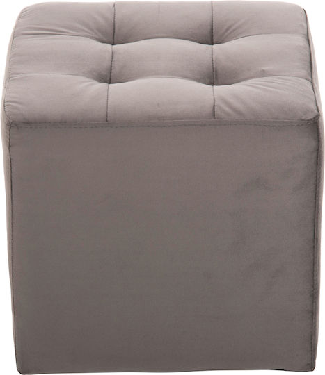 Hocker Für das Wohnzimmer Gepolstert mit Samt Punk Gray 39x39x36cm