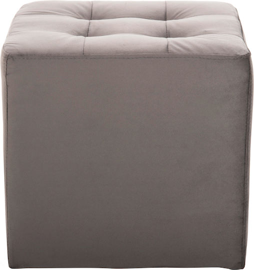 Hocker Für das Wohnzimmer Gepolstert mit Samt Punk Gray 39x39x36cm