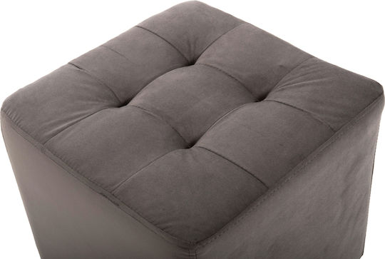 Hocker Für das Wohnzimmer Gepolstert mit Samt Punk Gray 39x39x36cm