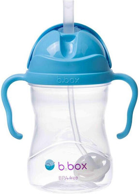 B.Box Baby & Kleinkind Becher mit Griffen und Strohhalm Sippy aus Kunststoff Blau 1Stück 240ml für 6m+m+