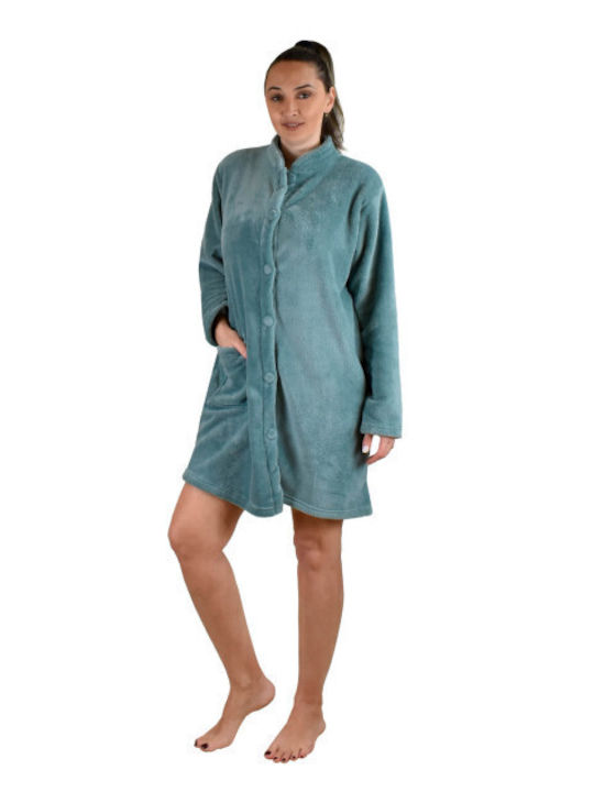 Koyote Winter Women's Fleece Robe Turquoise