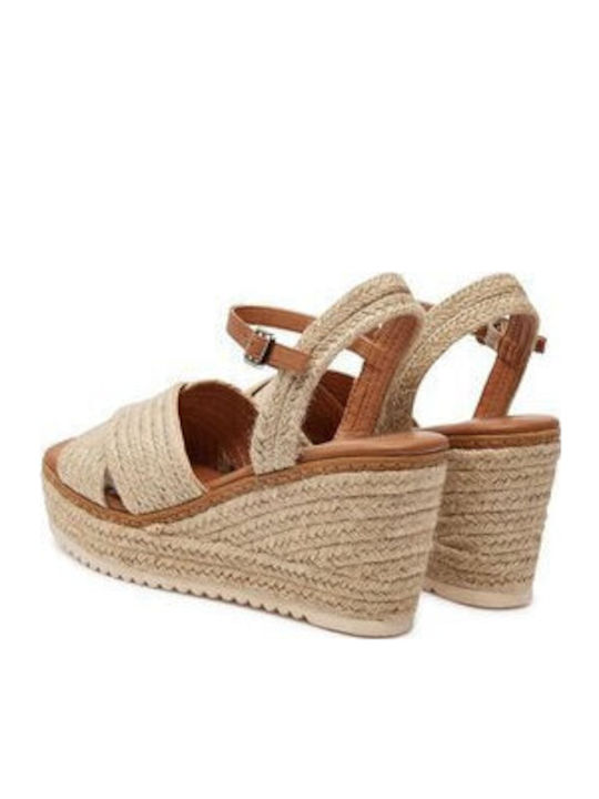 Damenplattformen im Espadrilles-Stil Beige