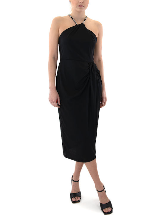 Summer Midi Evening Dress Black