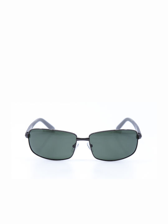 Monte Como Men's Sunglasses with Gray Metal Frame and Green Lens PT1135 C03