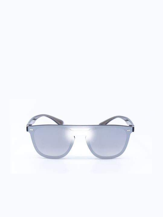 Monte Como Sunglasses with Gray Plastic Frame and Silver Mirror Lens TR128 C04