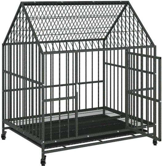 vidaXL Dog Wire Cage Black 100x77x117cm