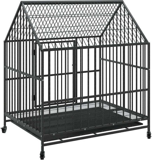 vidaXL Dog Wire Cage Black 100x77x117cm