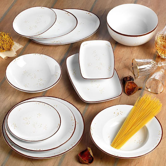 Dot Servierplatte Oval aus Porzellan Weiß 1Stück