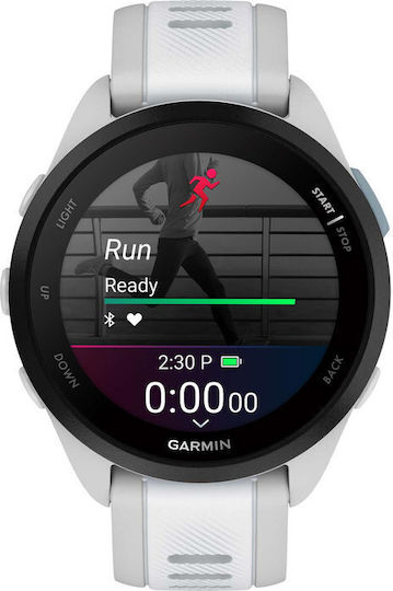 Garmin Forerunner 165 43mm Αδιάβροχο Smartwatch με Παλμογράφο (Mist Gray/Whitestone)