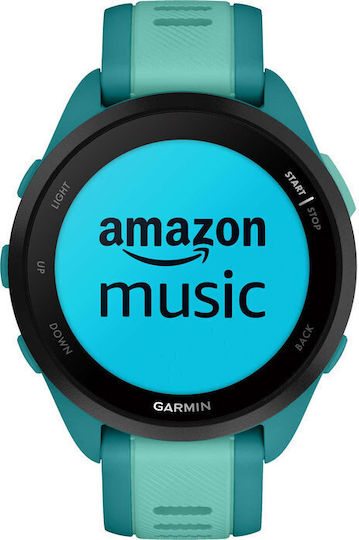 Garmin Forerunner 165 Music 43mm Αδιάβροχο Smartwatch με Παλμογράφο (Turquoise/Aqua)