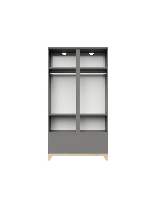 Zwei Türen Schrank mit 1 Schublade Gray 101x54x183cm