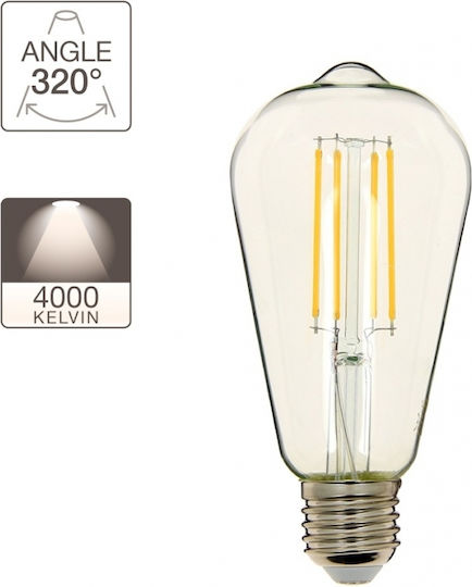 Xanlite LED Bulb 8W for Socket E27 and Shape ST64 Natural White 1055lm