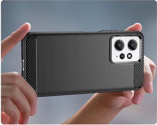 Umschlag Rückseite Kunststoff / Silikon Schwarz (Redmi Note 12 4G)