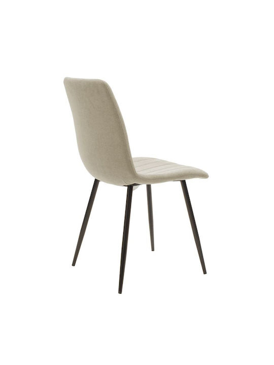 Dining Room Fabric Chair Beige 44x55x86cm