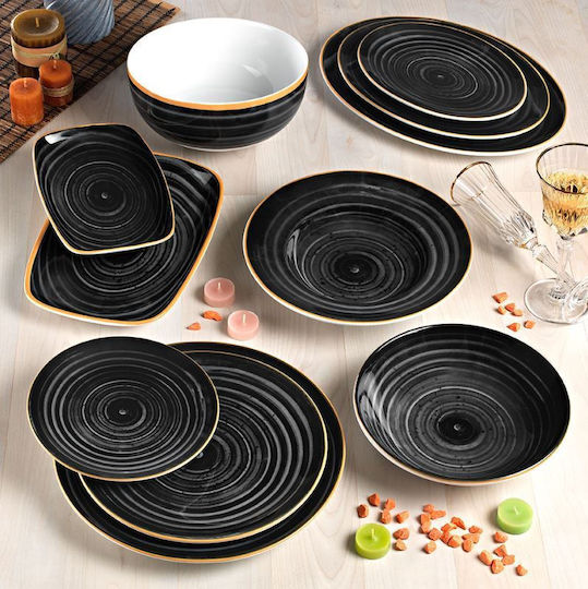 Dot Plate Desert Black with Diameter 20cm