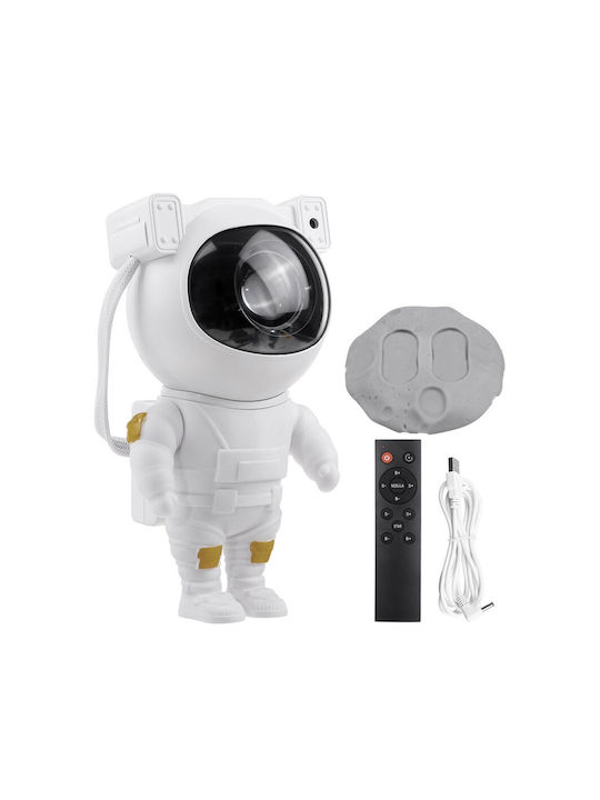 Octopus Led Παιδικό Φωτιστικό Projector Αστροναύτης με Προβολή Αστεριών Λευκό