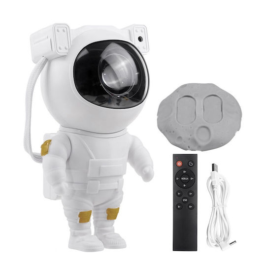 Octopus Led Παιδικό Φωτιστικό Projector Αστροναύτης με Προβολή Αστεριών Λευκό