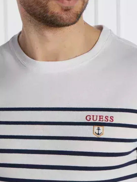 Guess T-shirt Bărbătesc cu Mânecă Scurtă Alb