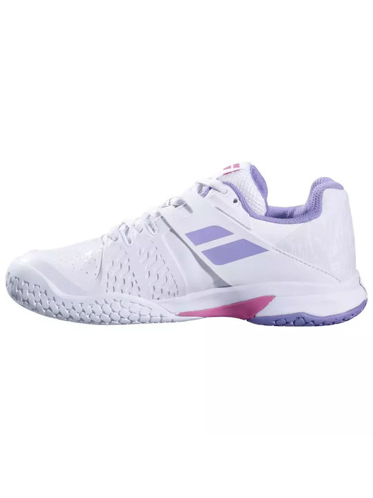 Babolat Kids Sports Shoes Tennis All Court White
