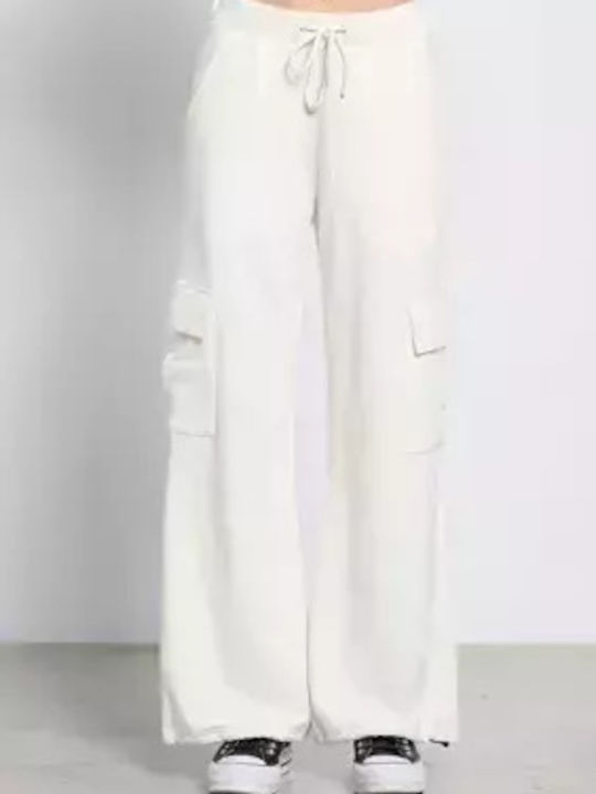 Hohe Taille Jogginghose White