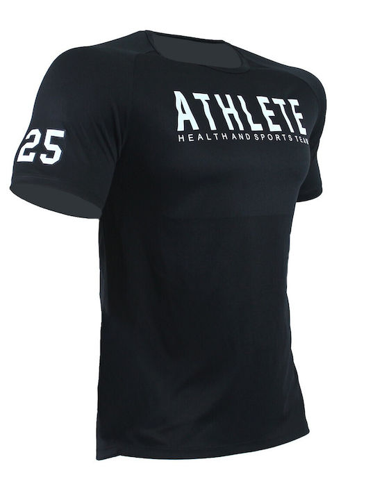 H&S Bărbați T-shirt Sportiv cu Mânecă Scurtă Negru