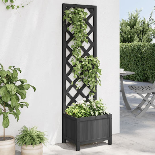 vidaXL Pot Wooden Black 30cm.