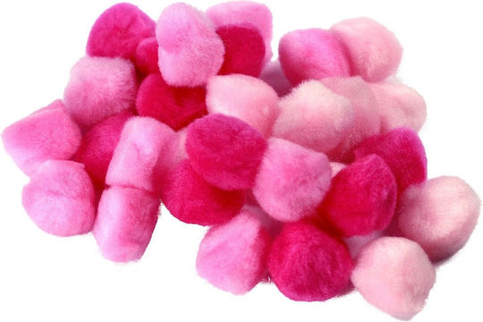 Titanum Pom Pom de Artizanat Pink cu Diametru 25mm Set 30buc
