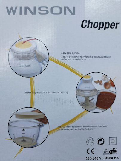 Winson Mini Chopper Multi 400W mit 1l Behälter Grau