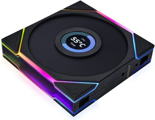 Lian Li UNI FAN TL LCD Case Fan 120mm (1900rpm / 62cfm) with RGB Lighting and 4-Pin PWM / 9-Pin Connection 3pcs
