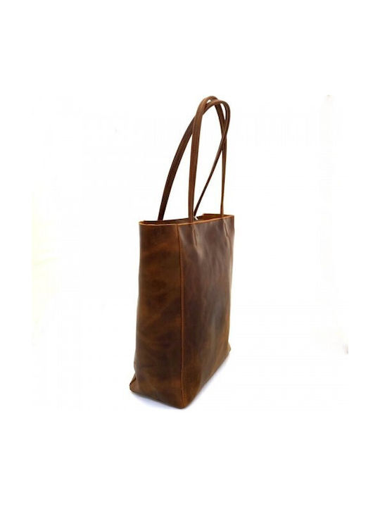 G.M Leather Women's Bag Shopper Shoulder Tabac Brown