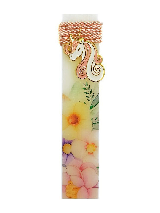 Easter Candle Unicorn Round Handmade