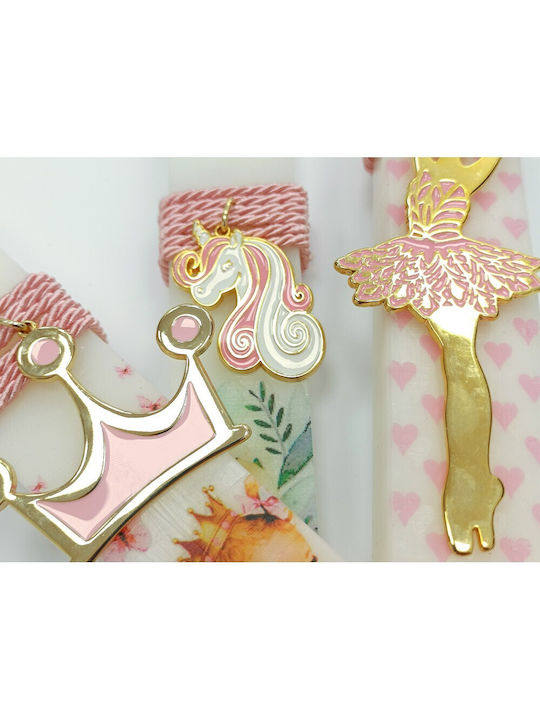 Easter Candle Unicorn Round Handmade