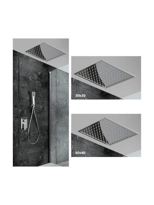 Excel Aurora Built-in Mixer, Hand Shower & Shower Head Set for Shower 3 Exits Silver