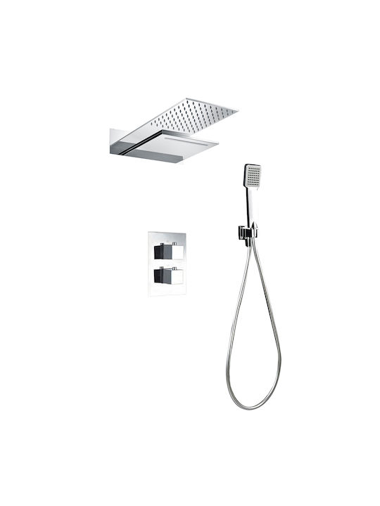 Excel Built-in Mixer, Hand Shower & Shower Head Set for Shower Silver