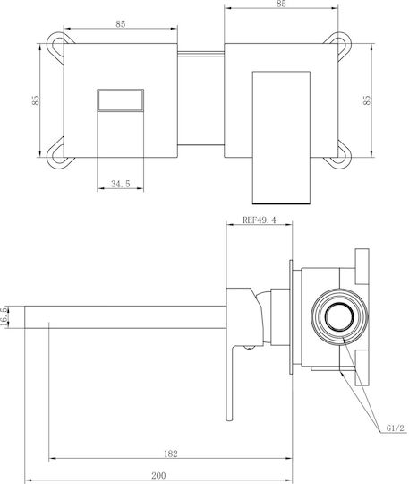 Vinci Set Mixer & Gură Îngropată pentru Lavabo Bronz Vinci Set Mixer & Gură Îngropată pentru Lavabo Bronz