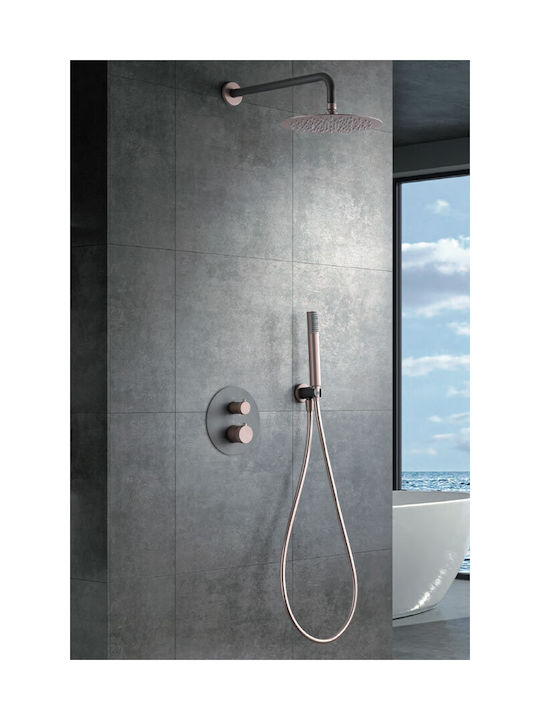 Imex Line Built-In Showerhead Set with 2 Exits Gray