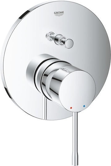 Grohe Essence Μίκτης Μπαταρίας Εντοιχισμού Ντουζιέρας 2 Εξόδων Ασημί