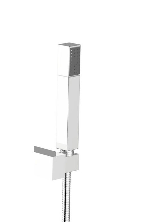 Ottone Meloda Queen Mixing Bathtub Shower Faucet Complete Set Silver