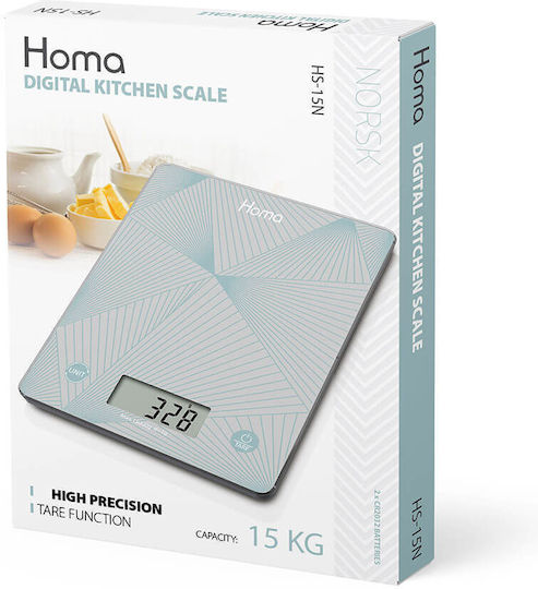 Homa NORSK Ψηφιακή Ζυγαριά Κουζίνας έως 15kg Λευκή