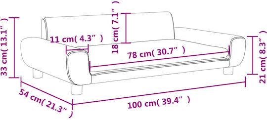 Παιδικό Καναπεδάκι Ροζ 100x54x33εκ.
