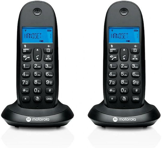 Motorola C100XCB+ Ασύρματο Τηλέφωνο Duo Μαύρο