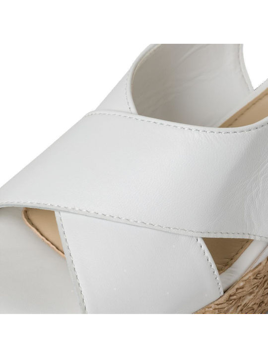Women's Leather Platform Shoes White