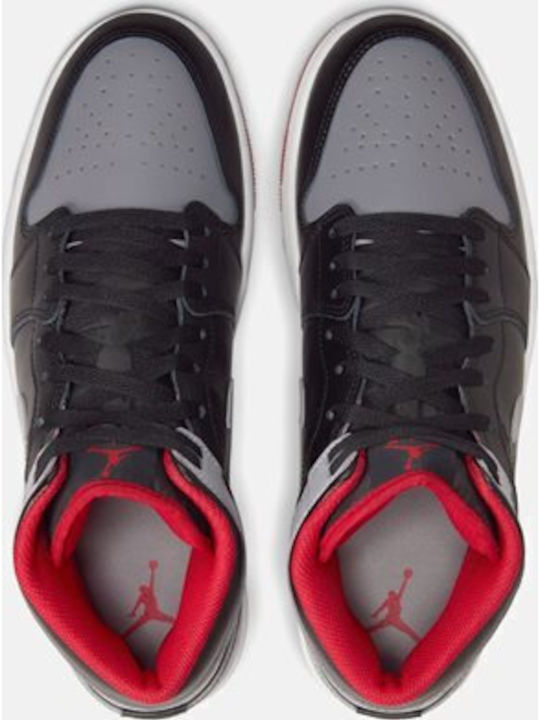 Air  1 Mid Boots Black / Fire Red / White / Cement Grey