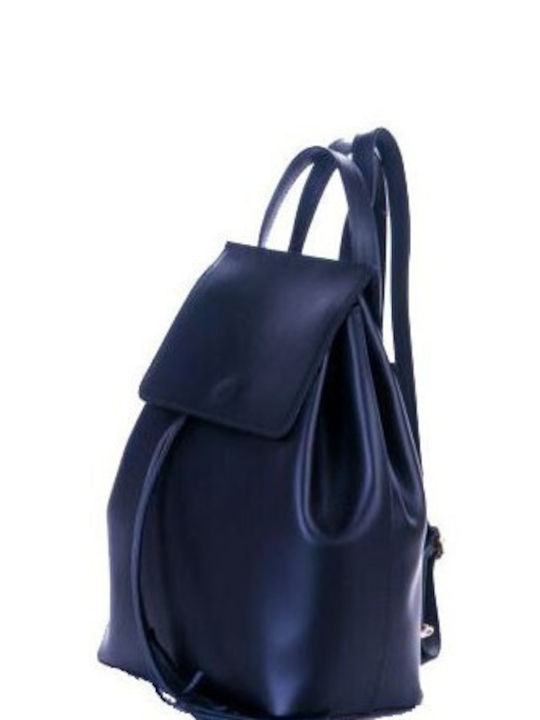 Athina Oikonomou Leather Women's Bag Backpack Navy Blue