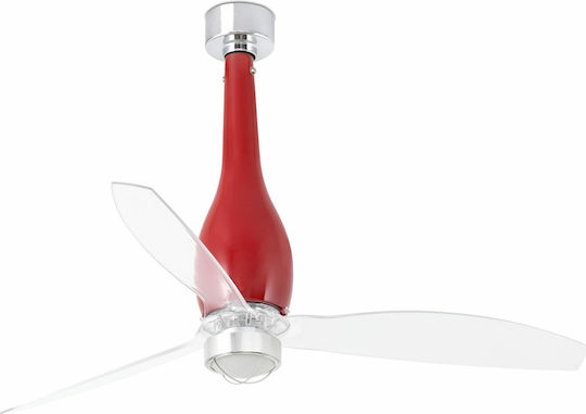 Faro Barcelona Eterfan M Deckenventilator 128cm Glänzendes Rot / Transparent