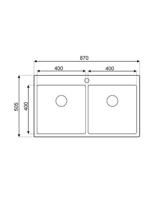 Asil AS 386 Drop-In Chiuvetă Inox Satinat L86xW50cm Argintiu