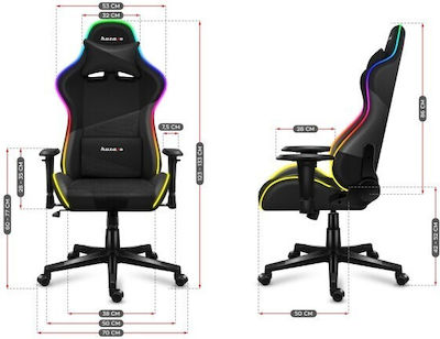 Huzaro Gaming Chair with Adjustable Armrests and RGB Lighting Black