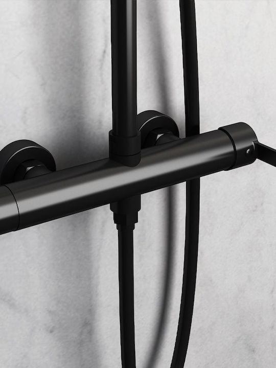 Orabella Elegance Adjustable Shower Column with Mixer Black