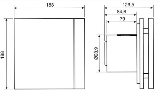 S&P Silent Design 100 CZ Wall-mounted Ventilator Bathroom 100mm White