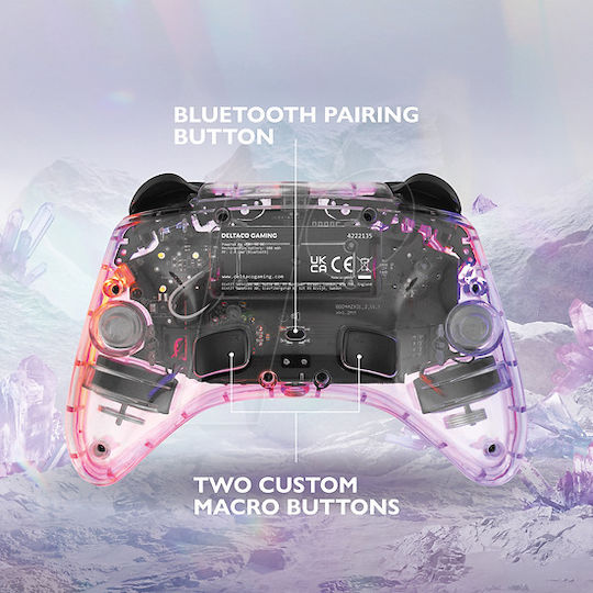 Deltaco DTG GAM-149-T Wireless Gamepad pentru Switch Transparent